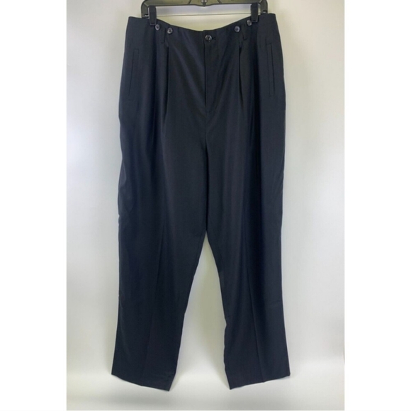 J Peterman Glamour Pants Silk Black Pleated Trouser - Picture 7 of 14